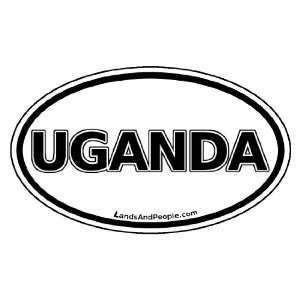 Uganda Africa Car Bumper Sticker Decal Oval Black and White
