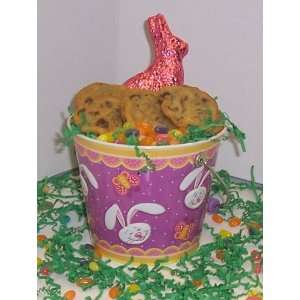 Scotts Cakes 2 lb. Chocolate Chip Cookies in a Purple Bunny Pail with 