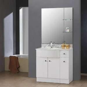    86 WH EuroDesign Vanity in White with Marble Count