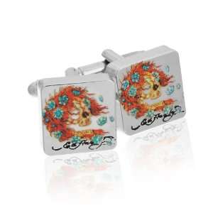  Ed Hardy Ghost Metal Tattoo Cufflinks Jewelry