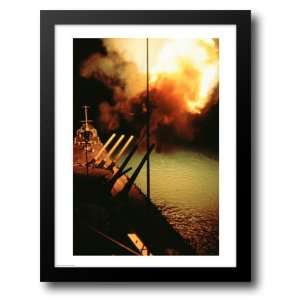  Mark 7 Guns fired from the USS Missouri 22x28 Framed Art 