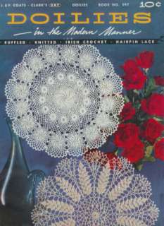 Collection of 7 Vintage Crochet Books 90 Doily Patterns  