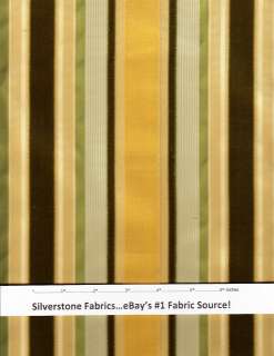   Corzine Silk Stripe Velvet GREEN/GOLD Upholstery Fabric $90 Value AR9