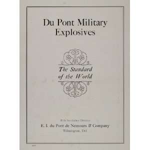  1920 Ad Du Pont Military Explosives Wilmington Delaware 