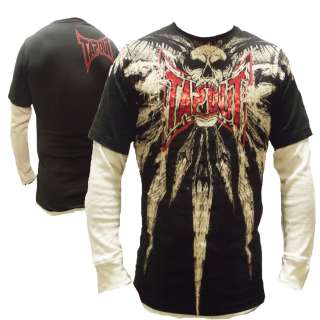   Kids Tapout Skull Of Death UFC MMA Cage Fighter Long Sleeve Tee Black