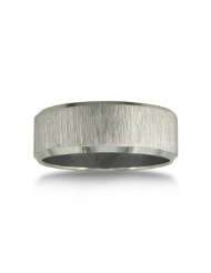 Brushed Finish Mens 7mm Stainless Steel Wedding Band, Sizes 8 to 13