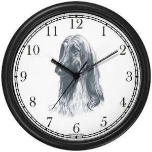 Afghan Dog (MS) Wall Clock by WatchBuddy Timepieces (Hunter Green 