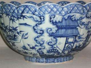 Big Chinese blue white porcelain character Bowl  