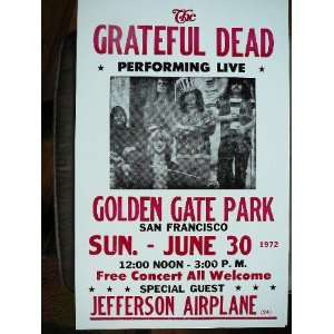    The Gratful Dead At Golden Gate Park Poster 