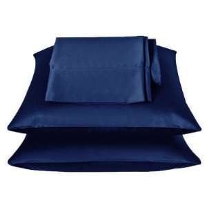   Navy Blue Soft Silky Satin Pillow Cases King Size