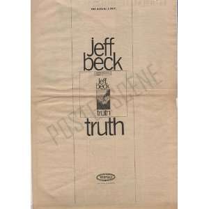  Jeff Beck Truth Original Promo Poster Ad 1968