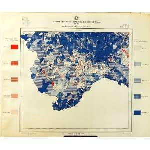   1929 Colour Map Italy Statistics Births Imperia Genova