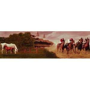 Equestrian Events II Mural Style Wallpaper Border Small  Horses Wall 