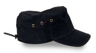 Military Style Cap Cadet Army Hat Rubber Black AC225  