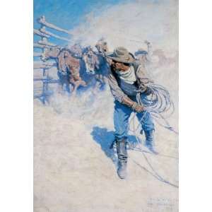   SWIRLED AND SHOT INTO VOLUMES OF DUST BY N C WYETH PRINT REPRODUCTION