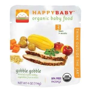 Happy Baby HAPPYBABY Organic Baby Food, Stage 3, Gobble Gobble, 4 
