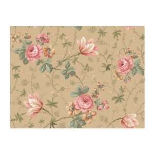   LN7542 Rose Tulip Floral Vine Wallpaper, Beige/Pink