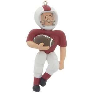  Football Player   Red Christmas Ornament