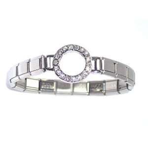    CZ Circle of Friends or Circle Italian Charm Bracelet Jewelry