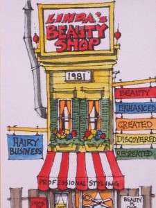   Shop,Hair Salon,Miniature Limited Ed. Print,Artist Signed,81  