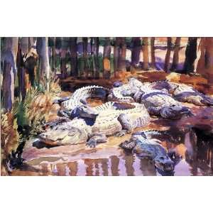  Oil Painting Muddy Alligators John Singer Sargent Hand 