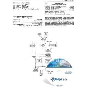  NEW Patent CD for CODE TRANSLATION SYSTEM 