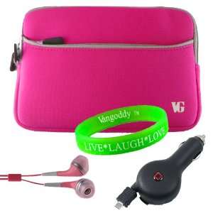   Color 7 inch WIFI + Pink Earphones + Compact Retractable Car Charger