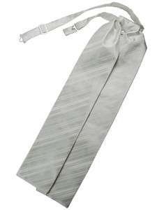 NEW Cardi Striped Satin PLATINUM Ascot Tuxedo Tux Cravat Formal  