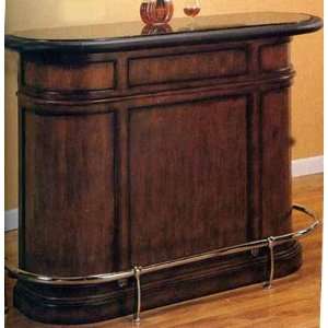    Cherry Finish Bar Unit With Chrome Foot Rest Furniture & Decor