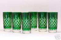 Highball Tumbler Water Crystal Glasses Green  