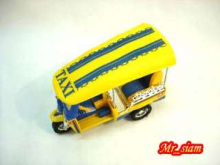 Thai TAXI TUK TUK Diecast Car Action Rolling Back RED  
