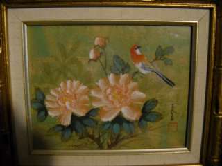 Signed Oriental Chinese Japanese Asian Rice Paper? Painting Bird 