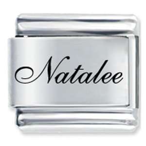   Script Font Name Natalee Gift Laser Italian Charm Pugster Jewelry