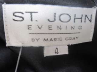 St John Knit EVENING Top Black Paillettes NWOT Size 4  