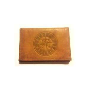  Seattle Mariners Light Brown Leather Embossed Trifold 