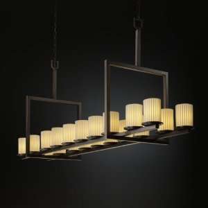 Justice Design Group POR 8717 BMBO DBRZ Dark Bronze with Bamboo Shades 