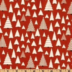  45 Wide Wrap It Up Trees Red/White Fabric By The Yard 