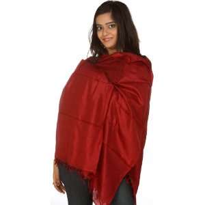    Red Tanchoi Shawl Hand Woven in Banaras   Pure Silk 