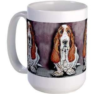  Bassett Hound Trio Pets Large Mug by  Everything 