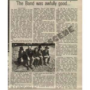  The Band Newspaper Concert Review Article LA 1970