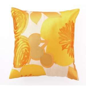  Trina Turk Multi Floral Embroidered Yellow Pillow