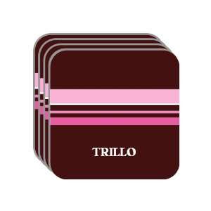 Personal Name Gift   TRILLO Set of 4 Mini Mousepad Coasters (pink 