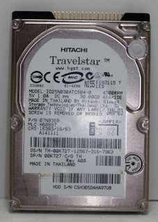 Hitachi 30GB IDE Laptop Hard Drive IC25N030ATCS040 0102646008874 