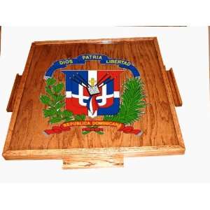  Dominica Republic Domino Table Top with the escudo (Dark 