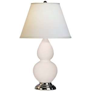  Robert Abbey 22 3/4 White Ceramic and Silver Table Lamp 