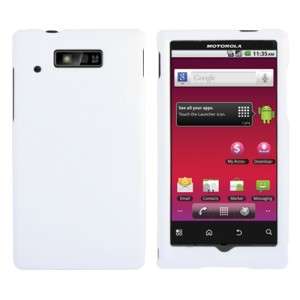 White Rubberized Hard Case Phone Cover for Motorola Triumph WX435