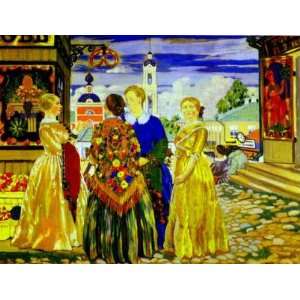  FRAMED oil paintings   Boris Kustodiev   24 x 18 inches 