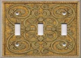 Light Switch Plate Cover   Wall Decor   French Pattern   Golden Yellow 