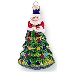  Glass Christmas Ornament, Treetop Santa, Exclusive Mold 