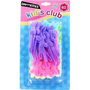  Kisds Club Colored Plastic Barrettes 60 Pcs.   1 Pack 